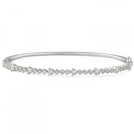 1.2 carat TW Alternating Size Diamond Bangle Bracelet flat