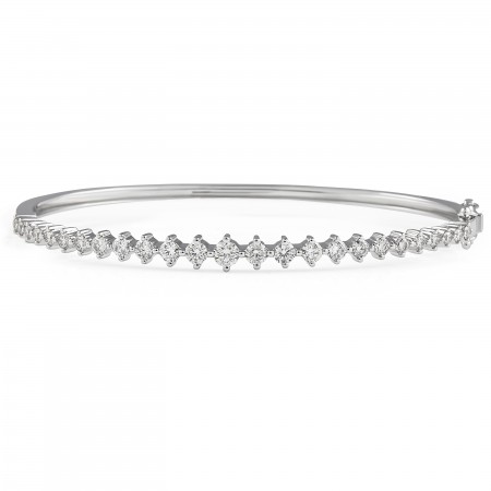 1.35 carat TW Compass Set Diamond Bangle Bracelet flat