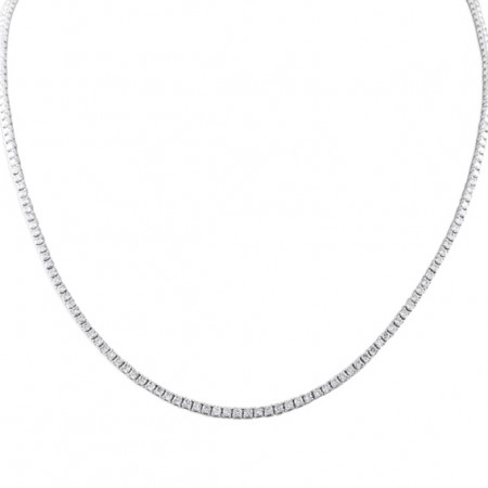 3.60 carat Delicate Four Prong Tennis Necklace flat