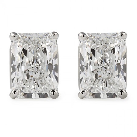 4 carat TW Radiant Lab Diamond Studs flat