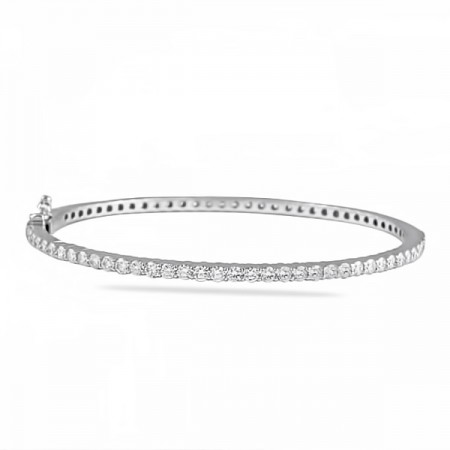3.40 carat Diamond White Gold Bangle Bracelet