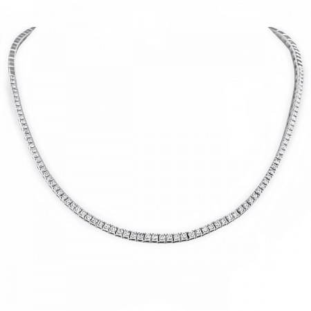 2.58 Carat Diamond Choker Style Tennis Necklace