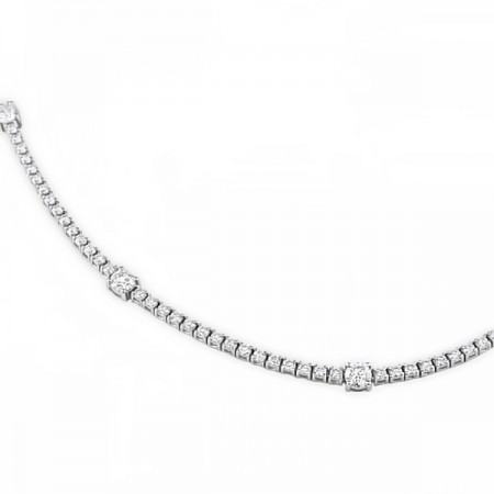5 carat Diamond Tennis Necklace with Seven Larger Stones