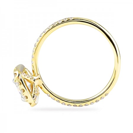 .82ct Cushion Cut Yellow Gold Halo Engagement Ring flat