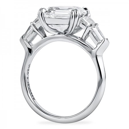 4.02ct Asscher Cut Diamond Five-Stone Engagement Ring straight