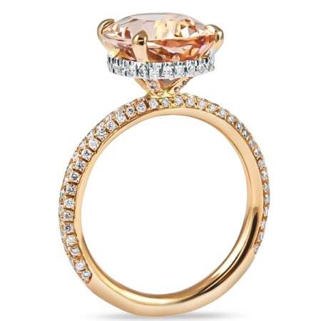 Oval Morganite Three-Row Band Ring