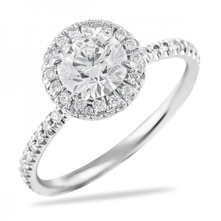 .90ct Round Diamond Double Edge Halo Engagement Ring top