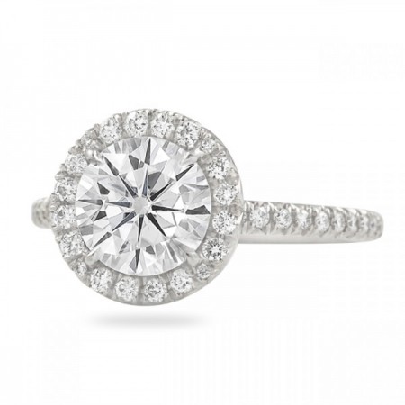 round moissanite halo engagement ring