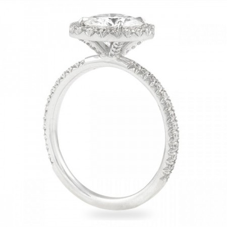 round moissanite halo engagement ring