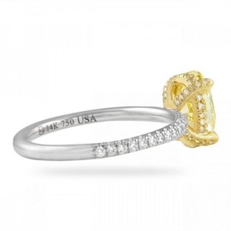 1.54 carat Fancy Yellow Oval Diamond Engagement Ring