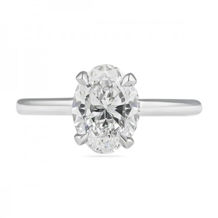 1.56 carat Oval Diamond Solitaire Engagement Ring flat
