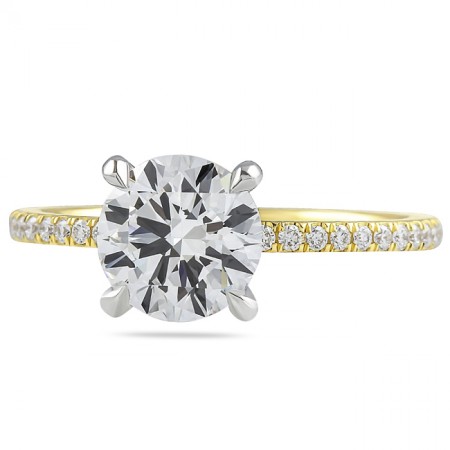1.50ct Round Diamond Super Slim Engagement Ring flat
