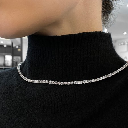 23.5 carat TW Lab Diamond Four Prong Tennis Necklace
