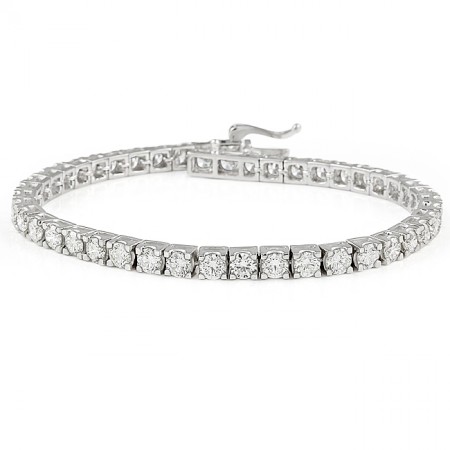 7ct Lab-Grown Diamond Tennis Bracelet flat