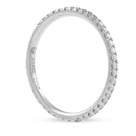Delicate Pave Diamond Eternity Band flat lay