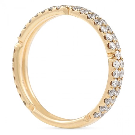 Two-Row Rose Gold Pave Wedding Band