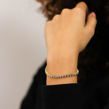 2.88 carat Round Bezel Set Tennis Bracelet round