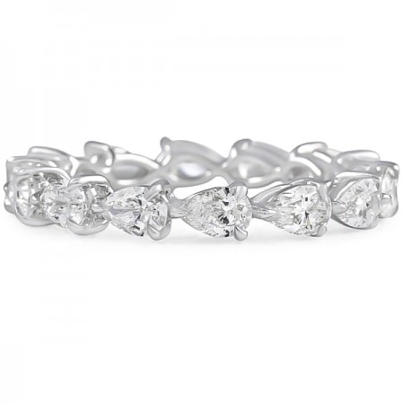 2.20 Carat East-West Pear Shape Diamond Eternity Band flat