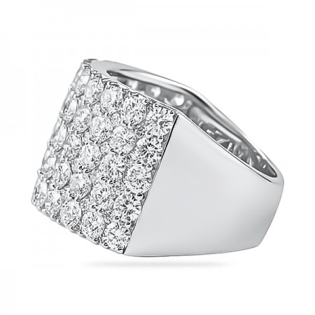 3.90 ct Round Diamond Wide "Cigar Band" flat