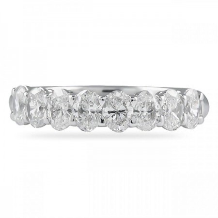 1.20ct Oval Diamond Halfway Wedding Band flat