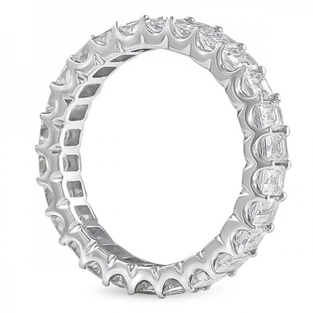 Emerald Cut Diamond U-Shape Eternity Band flat