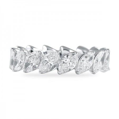 3.40ct Marquise Diamond Wavy Eternity Band flat