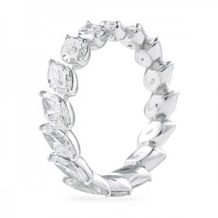 3.40ct Marquise Diamond Wavy Eternity Band flat
