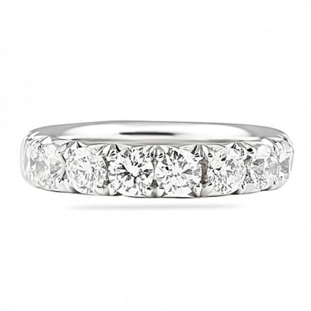 1.75 carat Round Diamond Halfway Fishtail Pave Wedding Band flat