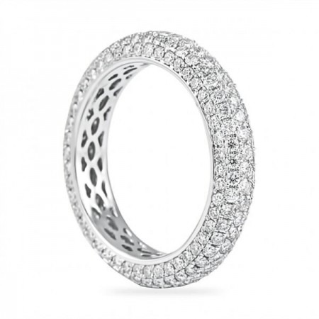 2.00 Carat Round Diamond Five-Row Pave Eternity Band flat