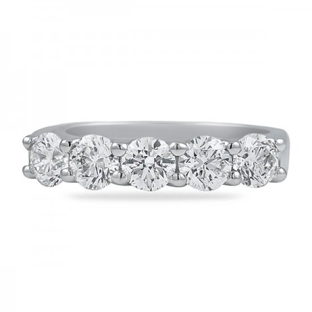 1.65ct Round Diamond Five Stone U-Shape Wedding Band flat