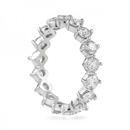 2.05ct Round Diamond Compass Set Eternity Band flat