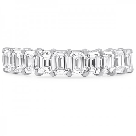 Half Way Emerald-Cut Diamond Wedding Band yg