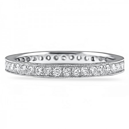 .50 carat Round Diamond Bright Cut Eternity Band wg