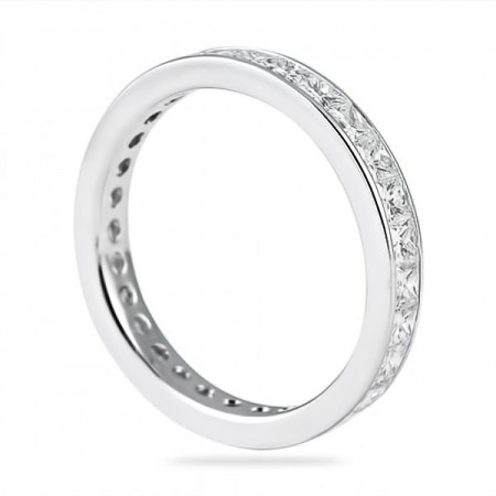 2 carat Princess Cut Channel Set Eternity Band flat