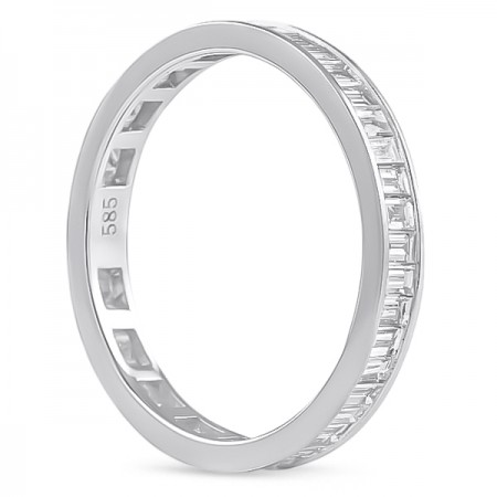 Channel Set Baguette Cut Eternity Band