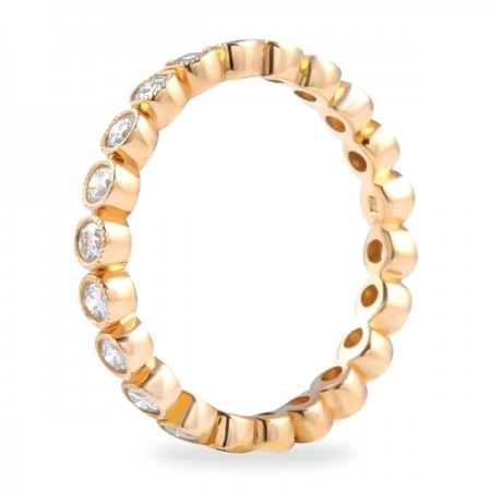 .75ct Round Diamond Rose Gold Bezel Eternity Band flat
