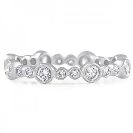 Alternating Size Diamond Bezel Set Eternity Band