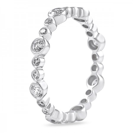 Alternating Size Diamond Bezel Set Eternity Band