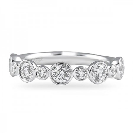 .80 ct Alternating Size Bezel Set Wedding Band flat