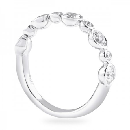 .80 ct Alternating Size Bezel Set Wedding Band flat