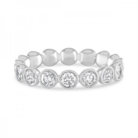 1.59 carat Round Diamond Wide Bezel Eternity Band flat