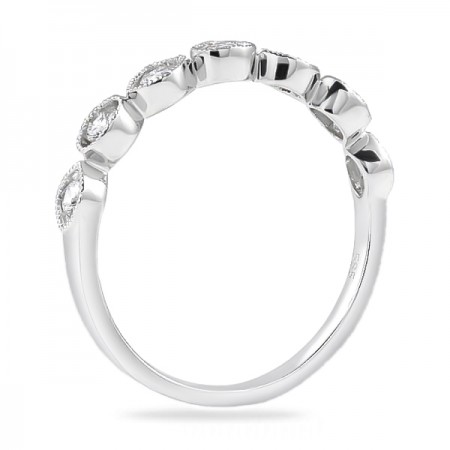 0.25 Carat Round Diamond Floating Bezel Band flat