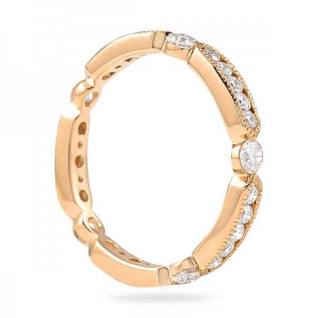 .90ct Diamond Channel and Prong Set Rose Gold Eternity Band flat