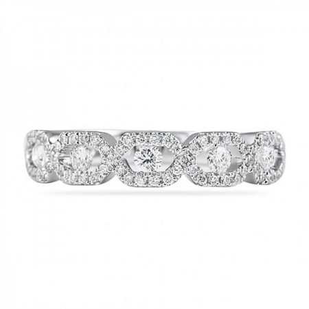 1.00 carat TW White and Rose Gold Wedding Band Set