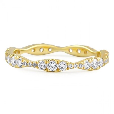 0.60 Carat Graduating Size Round Diamond Pave Band yg