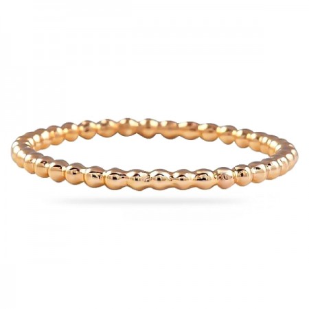 Plain Beaded Rose Gold Wedding Band