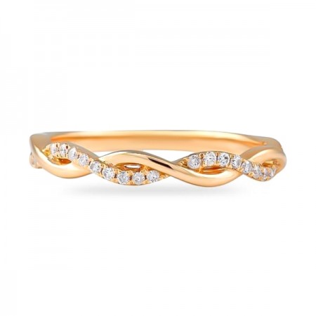 .20ct Rose Gold Half & Half Braided Wedding Band flat