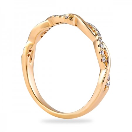 .20ct Rose Gold Half & Half Braided Wedding Band flat