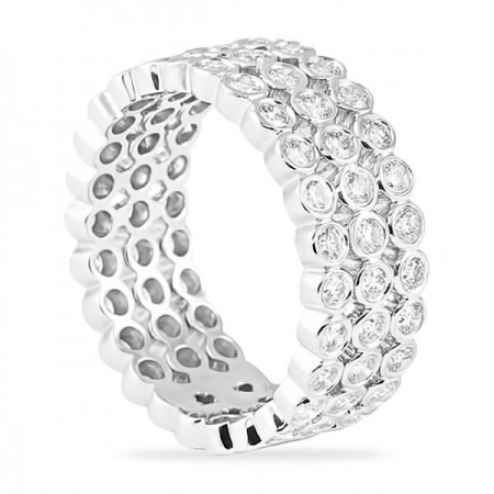 1.65 carat Round Diamond Multi-Row Bezel Set Eternity Band flat