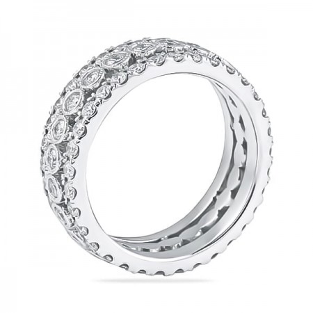 2.1ct Diamond Bezel and Pave Set Eternity Band flat